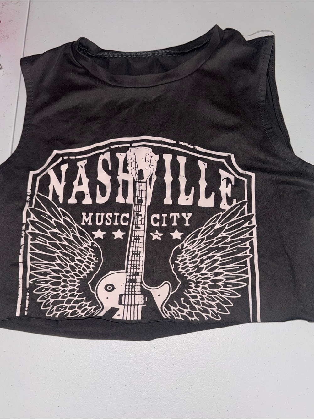 Nashville Music City Black Graphic Tank Top for Women’s